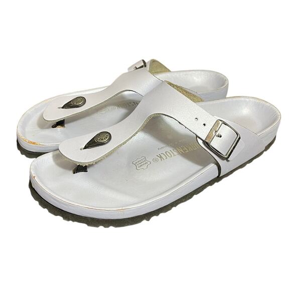 Birkenstock Shoes - Birkenstock Gizeh Ice Blue Leather Sandals Shoes Summer‎ Womens Size 41 US 10